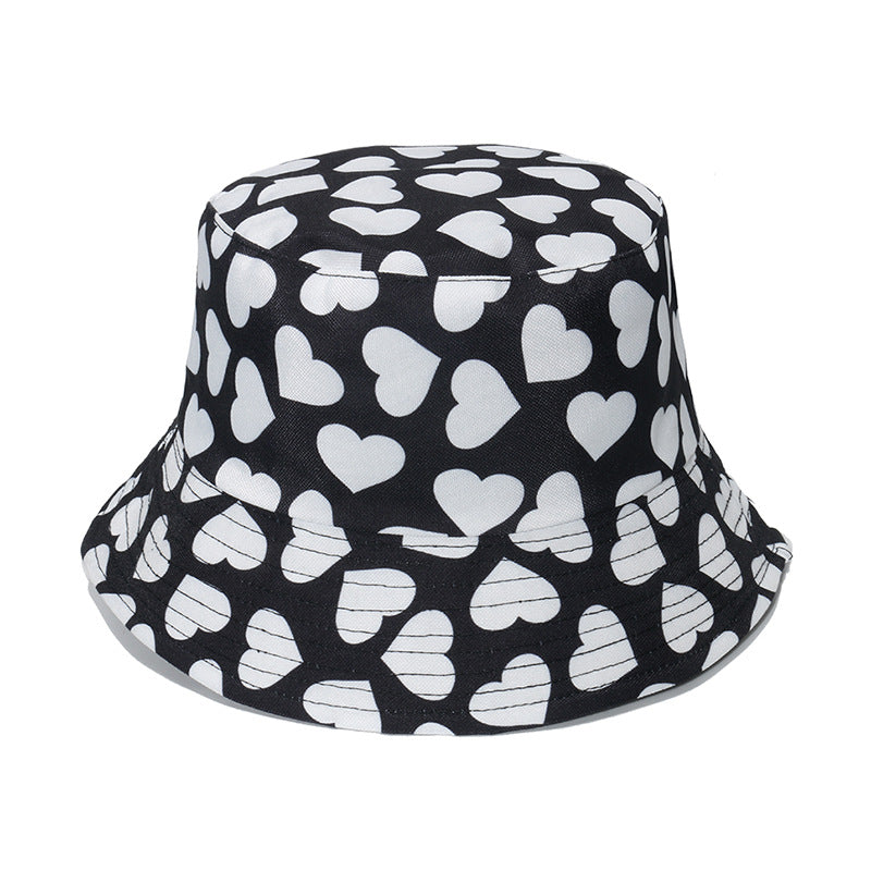 Wholesale Polyester Sunshade Sunscreen Love Print Bucket Hat